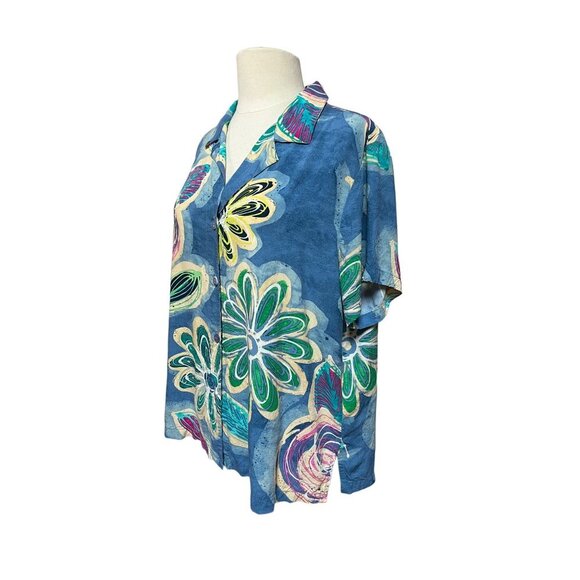 Jams World 90s/Y2K Wearable Art Aloha Shirt Hawaiian Floral Print Large - Picture 2 of 7